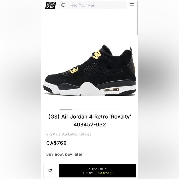 GS Air Jordan 4 Retro 'Royalty' ladies youth mens - Picture 3 of 4